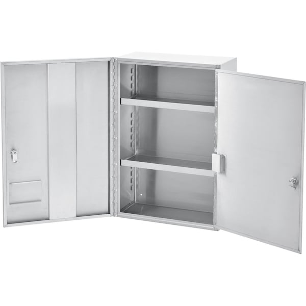 Global Industrial Stainless Steel Medium Narcotics Cabinet, Double Door/Double Lock 436951SS - main